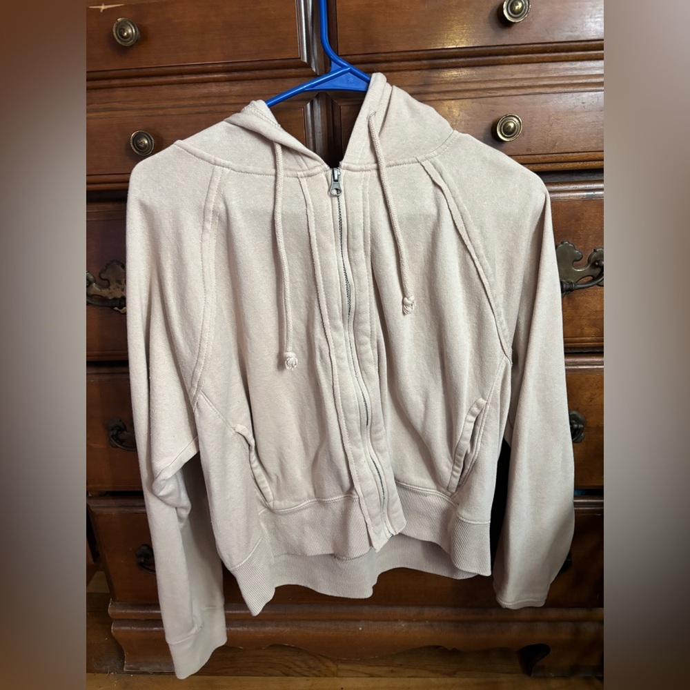 Hippie Rose Tan Zip-Up Hoodie